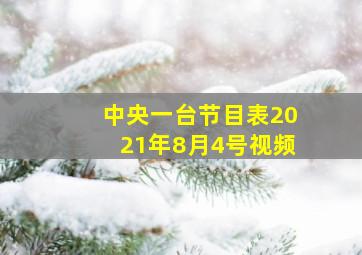 中央一台节目表2021年8月4号视频