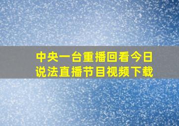 中央一台重播回看今日说法直播节目视频下载