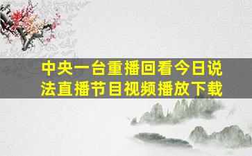 中央一台重播回看今日说法直播节目视频播放下载