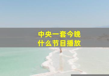 中央一套今晚什么节目播放