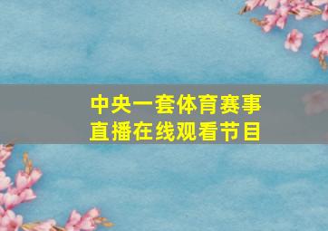 中央一套体育赛事直播在线观看节目