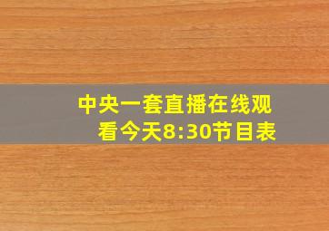 中央一套直播在线观看今天8:30节目表