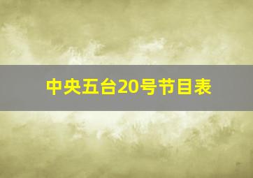 中央五台20号节目表