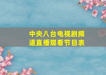 中央八台电视剧频道直播观看节目表