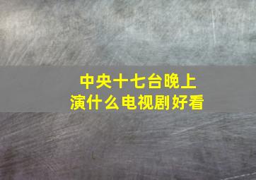 中央十七台晚上演什么电视剧好看