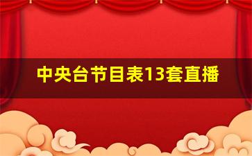 中央台节目表13套直播