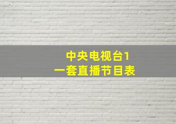 中央电视台1一套直播节目表