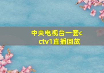 中央电视台一套cctv1直播回放