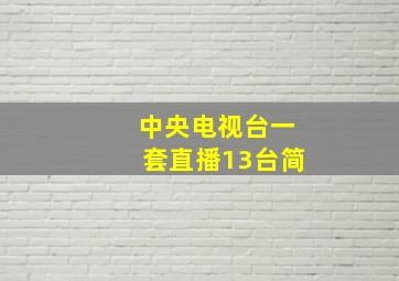 中央电视台一套直播13台简