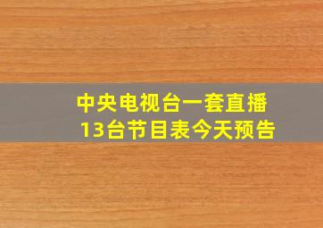 中央电视台一套直播13台节目表今天预告