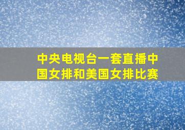 中央电视台一套直播中国女排和美国女排比赛