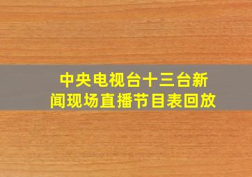 中央电视台十三台新闻现场直播节目表回放