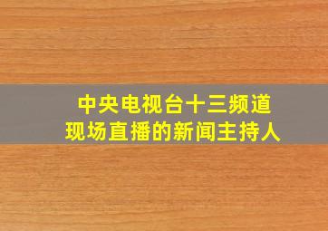 中央电视台十三频道现场直播的新闻主持人