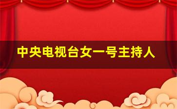 中央电视台女一号主持人