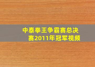 中泰拳王争霸赛总决赛2011年冠军视频