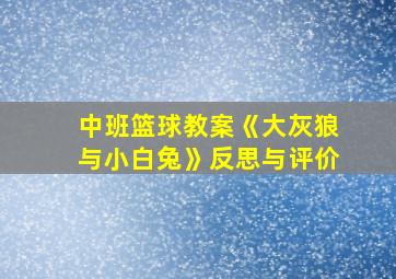 中班篮球教案《大灰狼与小白兔》反思与评价