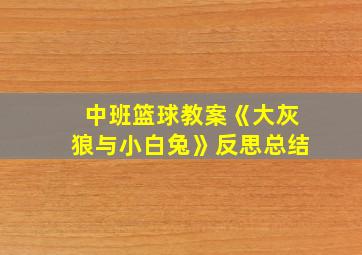 中班篮球教案《大灰狼与小白兔》反思总结