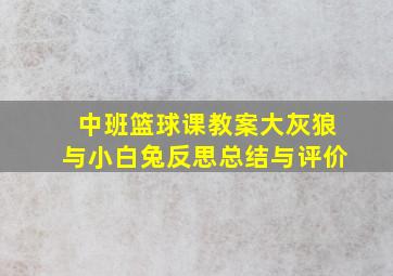 中班篮球课教案大灰狼与小白兔反思总结与评价