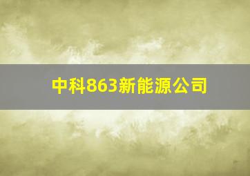 中科863新能源公司