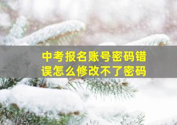 中考报名账号密码错误怎么修改不了密码