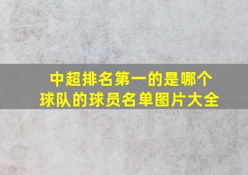 中超排名第一的是哪个球队的球员名单图片大全