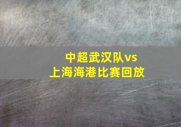 中超武汉队vs上海海港比赛回放