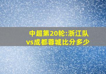 中超第20轮:浙江队vs成都蓉城比分多少