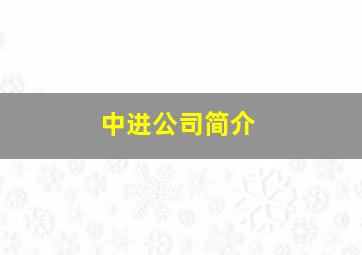 中进公司简介