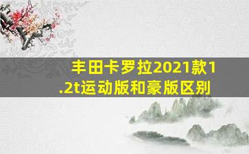 丰田卡罗拉2021款1.2t运动版和豪版区别