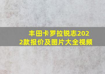 丰田卡罗拉锐志2022款报价及图片大全视频