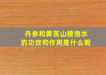 丹参和黄芪山楂泡水的功效和作用是什么呢