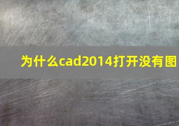 为什么cad2014打开没有图