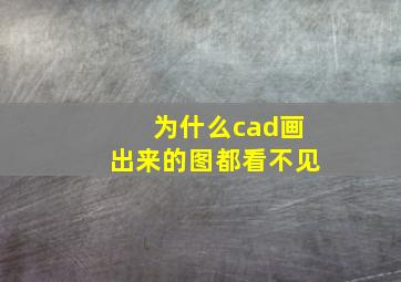 为什么cad画出来的图都看不见