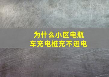 为什么小区电瓶车充电桩充不进电