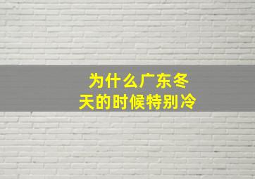 为什么广东冬天的时候特别冷