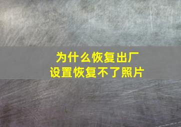 为什么恢复出厂设置恢复不了照片