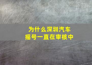 为什么深圳汽车摇号一直在审核中