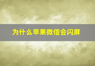 为什么苹果微信会闪屏