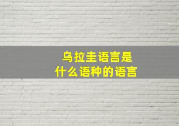 乌拉圭语言是什么语种的语言