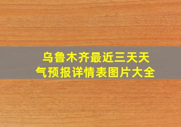 乌鲁木齐最近三天天气预报详情表图片大全