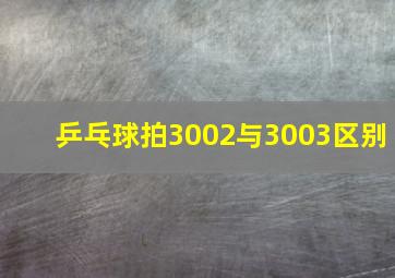 乒乓球拍3002与3003区别