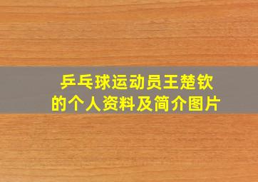 乒乓球运动员王楚钦的个人资料及简介图片