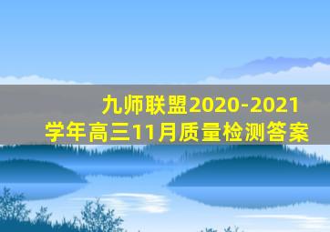 九师联盟2020-2021学年高三11月质量检测答案