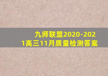 九师联盟2020-2021高三11月质量检测答案