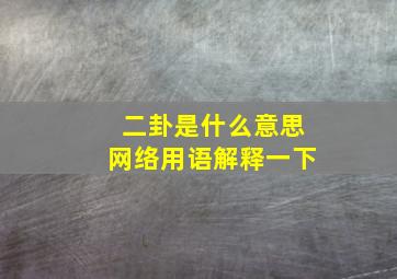 二卦是什么意思网络用语解释一下