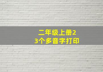 二年级上册23个多音字打印