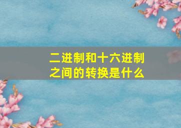 二进制和十六进制之间的转换是什么