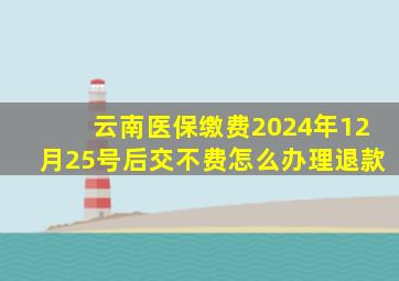 云南医保缴费2024年12月25号后交不费怎么办理退款