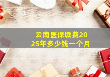 云南医保缴费2025年多少钱一个月