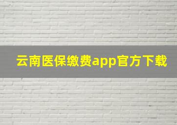 云南医保缴费app官方下载